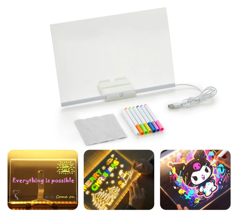 Quadro de Desenhos LED + 7 Canetinhas